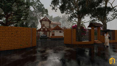 A rainy day at residence Project by Keystone Architectural Design Studio at Karunagapally.