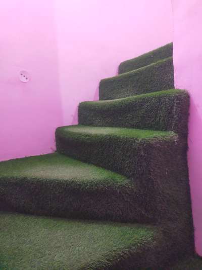 Artificial grass work on stairs 
site :- Vikal guest house loni 
 #grass  #artificialgrasswork