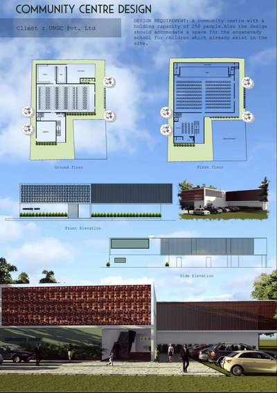 community centre proposal 

for more details WhatsApp to 8136984675
#commercial_building #ElevationDesign #planning #Designs #Front #FloorPlans #architecturedesigns #jaalis_clay_tiles