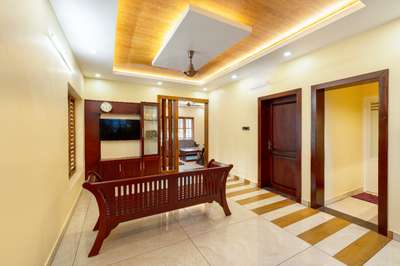 #Sak_Designers #Developers #Living-room #latest #wooden #Mixed _style #vandanam #Alappuzha