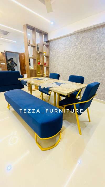 METAL structured Dining table set 
| by TEZZA FURNITURE |direct sale from factory | for more details pls call +91 9037108970