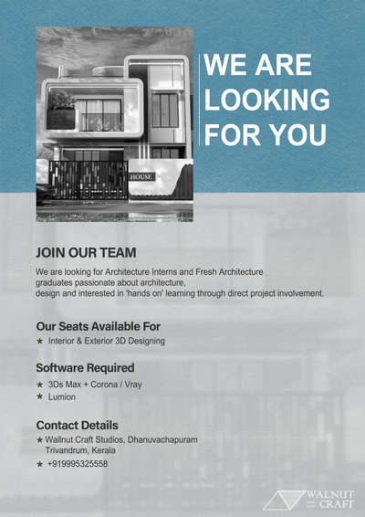 we are looking for interior / exterior 3D designer
#jobs