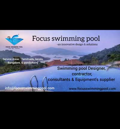 FOCUS SWIMMING POOL are one of the fastest growing swimming pool construction company in India. We at focus Pools have completed 200+ pool projects since 2016. For, Enquiries call  9994949475 / 9444218864

#swimmingpoolcontractor #swimmingpoolbuilders  #swimmingpoolconstructionconpany #swimmingpooltiles #swimmingpoolequipmentsupply  #swimmingpooldesign