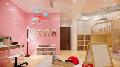 How cute is this kids’ room? We loved working to create this playful space with our shapes. The kids can’t get enough of their new room and neither can we. #interiors #interiordesign #kidsroom #falseceiling #bunkbed #lights #wooden #studytable #stardesign #showcase #interiorshapes #interiorshapesandesigns