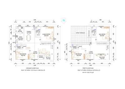 Vaasthu based North facing residential house floor plan.
Ground Floor= 1300 sq.ft (approx.)
First Floor= 975 sq.ft (approx.)
Total=2300 sq.ft (approx.) 
 
 #HouseDesigns  #homedesigne  #FloorPlans #vaastu #NorthFacingPlan #autocaddrawing #2DPlans  #2BHKPlans #2BHKHouse