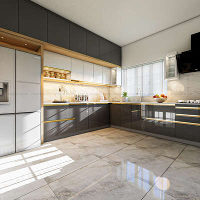 site - mundathanam,Kottayam
modular kitchen 
 #tropicaldecors
#ModularKitchen 
 #grey&white