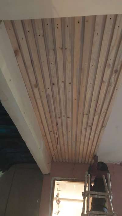 pipe wood rafter ceiling #WoodenCeiling