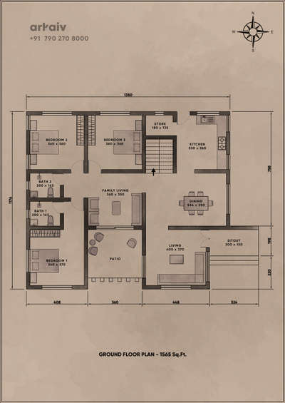Ground Floor Plan 1565 Sqft

 #floorplan  #2DPlans  #3BHKHouse #keralahomeplans
