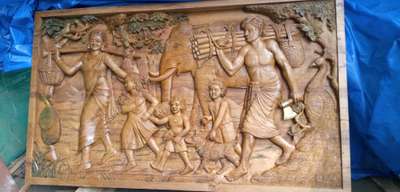 8' x 4.5' Teakwood Relief work at 
 Kottayam