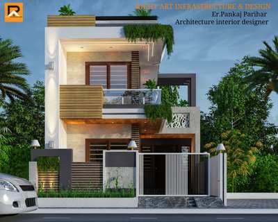 #ElevationDesign     #civilconstruction   #modernhouses #uniquedesigns #banglow #20x50cornerelevation