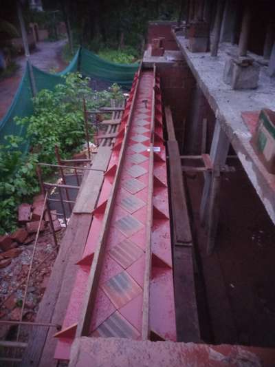 coping beam for 45 Degree hollow block wall , Location poothapara
