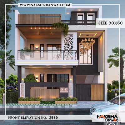 "Capturing the stunning 3D front elevation of our latest project. Modern design meets timeless elegance. 🏡✨ #nakshabanwao #3DRendering #FrontElevation #ModernHome #ArchitecturalDesign #DreamHome #EleganceInDesign"