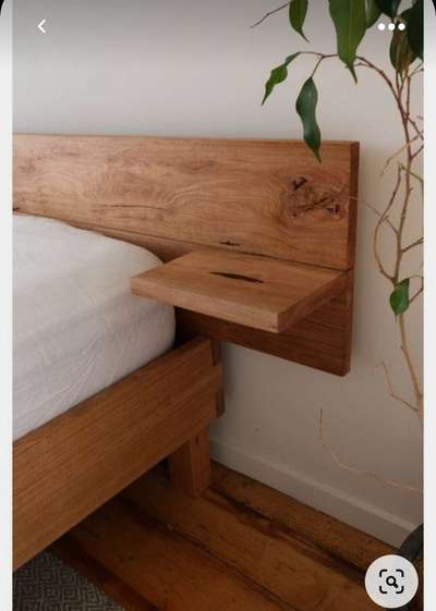 natural wooden bed