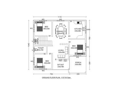 Home plan. 1137.sq. ft