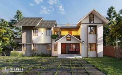 #Proposed Residence at Manjer#
Area: 2416 Sq Ft 
#Sloped Roof Design#
Ground Floor
- Sit Out
- Living
- Dining
- Courtyard
- 2 Bed room with attached Toilet
- Kitchen
- Work area
- Store room
- Common Toilet
First Floor
- Balcony
- Upper Living 
- 2 Bed room with Toilet