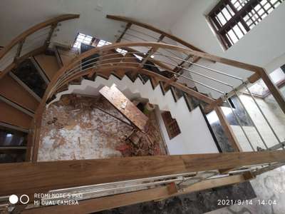 steel &wood compination stair
