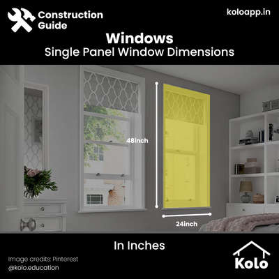 With windows you can change up the material, design, colour and even texture but no matter the change, always make sure you maintain a minimum size and above as per today's average !!

Have a look at our post to see the average size of a Single panel window in both cm and inches.

Hit save on our posts to refer to later.

Learn tips, tricks and details on Home construction with Kolo Education🙂

If our content has helped you, do tell us how in the comments ⤵️

Follow us on @koloeducation to learn more!!!

#koloeducation #education #construction  #interiors #interiordesign #home #building #area #design #learning #spaces #expert #consguide #style #interiorstyle #main #furniture #window #singlepanel