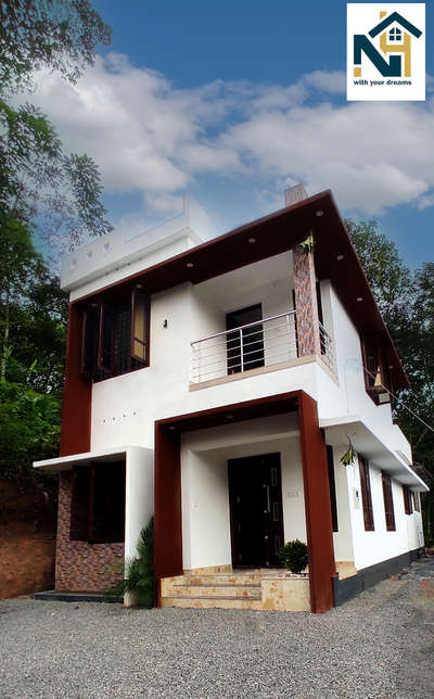 Completed project
1055(sqft) 3BHK in 3cent at low cost.
 #happycustomers  
 #new_home 
 #kerala_architecture