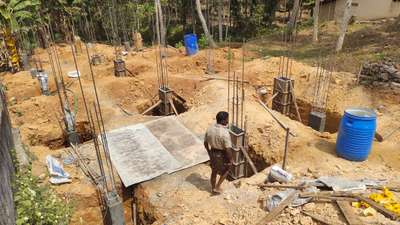 Al manahal Builders and Developers tvm kerala Coloumn Footing Plinth beam foundation work Of One of our project 7025569477