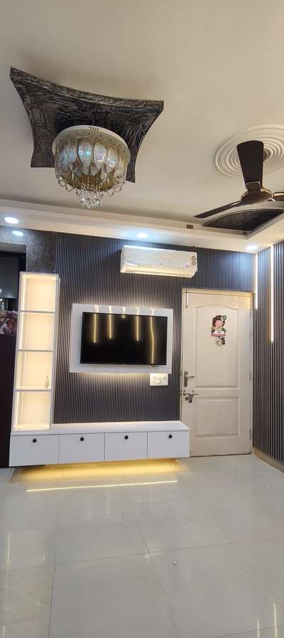 TV pannel in drying room with lighting and louvers