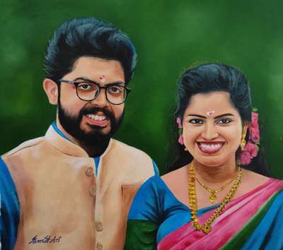 photo portrait painting, family photo, wedding photo എന്നിവ വരച്ചുകൊടുക്കുന്നു contact me 9562953223