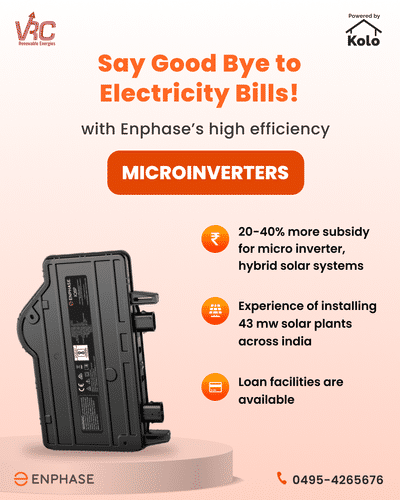 It's time to say Good Bye to the never ending electricity bills! Enphase Microinverters do it efficiently for you and your loved ones.

For more information, Call us now on 04954265676.

 #solarenergy  #solarinstallation  #solar_panels #Enphasemicroinverter  #KoloApp #vrcrenewableenergies  #greenenergy