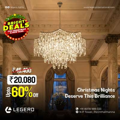 This season, let your space glow a little brighter ✨

Our festive deals are here to turn everyday interiors into celebration-ready statements.
From elegant chandeliers to mood-defining lights, enjoy premium designs at irresistible prices.
Up to 60% off — because a shining season deserves lighting that truly stands out. ✨

 Visit Legero and bring home the glow that makes celebrations feel complete.

#LegeroLight#BrightDeals
#FestiveLighting