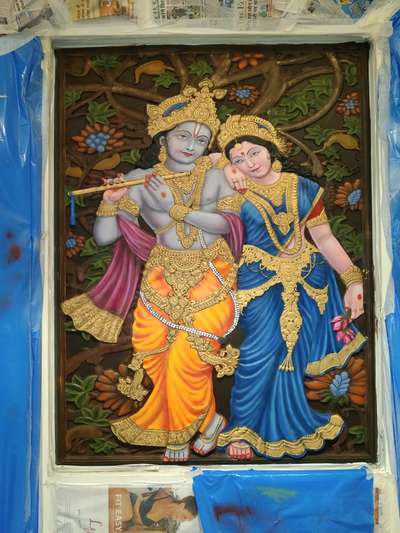 cnc cutting for radhe krishna painting