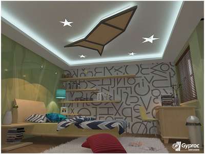 kids room gypsum board false ceiling