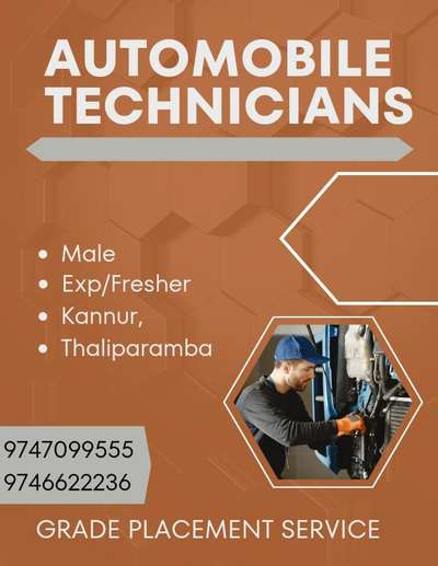 *🛑കണ്ണൂർ ജില്ലയിലെ ഒഴിവുകൾ🛑*

*Grade Placement Service*

താല്പര്യം ഉള്ളവർ
 9747099555
 9746622236
എന്ന നമ്പറിൽ contact ചെയ്യുക

*🍭WELDER*
Exp/Fresher 
Male
📌Kannur 

*🍭CCTV TECHNICIAN*
Male
Exp/Fresher 
📌Kannur

*🍭RECEPTIONIST*
Male/Female 
Exp/Fresher 
📌Kannur 

*🍭PLUMBER*
Exp/Fresher 
Male 
📌Kannur 

*🍭SHOWROOM SALES*
Male/Female 
Exp/Fresher 
📌Kannur 

*🍭GRAPHIC DESIGNER*
Exp/Fresher
Male/Female 
📌Kannur 

*🍭DIGITAL MARKETING*
Male /Female 
Exp/Fresher 
📌Kannur

*🍭MARKETING EXECUTIVE*
Male/Female 
Exp/Fresher 
📌Kannur 

*🍭JUICE MAKER*
Exp
Male
📌Kannur

*Interested candidates please call or send your biodata*

*9747099555*
*9746622236*

https://youtube.com/@GRADEPLACEMENTSERVICE?si=5g9ZHf5Mj1fvfsWp

*Subscribe our YouTube channel for more useful interview tips*

*JOIN OUR GROUP FOR MORE INFORMATION*
https://chat.whatsapp.com/IwP1b6qi4dJ6U3rg0PpylM


*JOIN OUR INSTAGRAM FOR MORE VACANCIES*
https://instagram.com/gradeplacement?igshid=OGQ5ZDc2ODk2ZA==
#Kannur
#Thalip