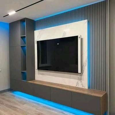 Tv unit  #LCDPenl  #woodenLCDPenl  #ledpanel #louver #interiorcontractors