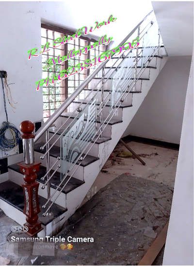 Wooden Master Leg,304 Pipe&Glass Work 
 #Pathanamthitta  #Contractor  #StaircaseDesigns