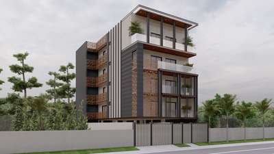 Apartment Elevation Design #apartmentdesign #ElevationDesign #3Delevation #best3dexterior #exteriordesigns #residenceproject