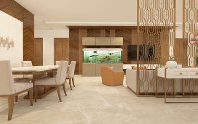 Lobby + Dining Design
 #lobbyinterior  #DiningTableAndChairs  #diningdesign  #aquarium  #modularTvunits  #consoletable  #partitiondesign