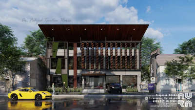 Shopping complex at Tiruvannur 
#architecture #design #elevation #3d #shoppingcomplex #modern