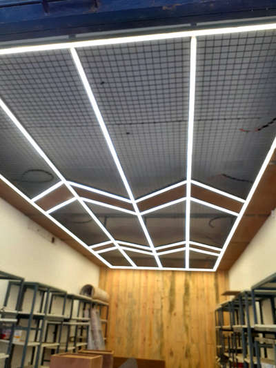 pofile lighting and marine ply using for the mesh ceiling
 #mesh ceiling
