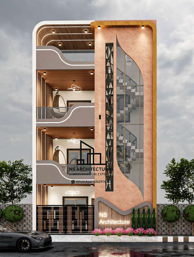Modern elevation by NS Architectural. 
#ElevationDesign  #Architectural&Interior #FloorPlans