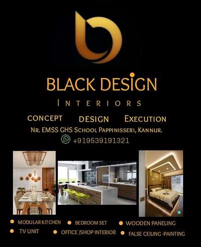 Black Design Interiors
Kannur
Mob/whats.9539191321