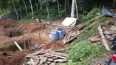 foundation column shuttering work  progressing @ kumplapoika pathanamthitta site