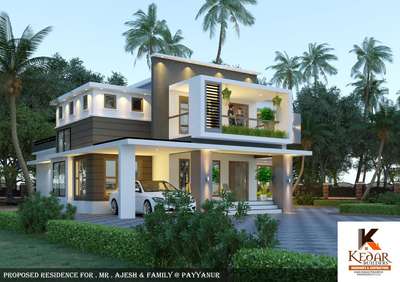residential building at payyannur , 2554sqft             3bed attached,living, dining,study ....