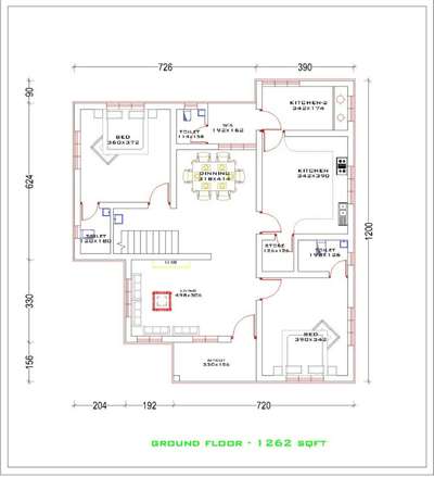 2 Bed room plan