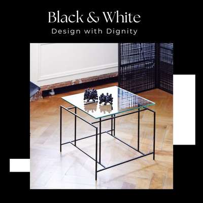 "MIX S is an exquisite square coffee table (52 x 52 cm) with a plate of extra-clear glass, designed and manufactured in India.

MIX stands out for the highly worked design of its structure designed by Black and white crafts , and for the play of glass and lights. We proposed  it with extra-clear glass tops in 8 mm thick. Totally transparent, this glass nevertheless sublimates the reflections of everything around it.
#centretable #handicrafts #InteriorDesigner 

A very beautiful piece, 100% Indian made for a contemporary or classic living room.  

Materials:
Two glass tops and a frame in black steel tubes, epoxy painted with a velvet finish."
.
Country of Manufacture- India
Assembly- Absent / elementary
Brand- Black&White Crafts India
For getting our catalogue contact on the given number.
WhatsApp- (+91) 8218383370, 9368329709