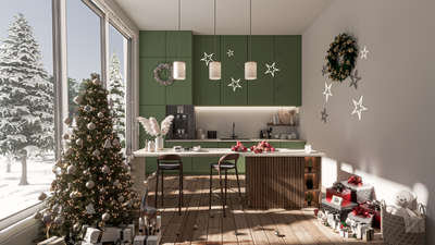 kitchen✨️ if it's December 🤍
#kitchen #3dsmaxdesign #coronarendering #InteriorDesigner