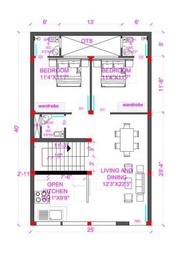 floor plan as per vastu shastra and building bye laws.  Area  1000 sqft #FloorPlans  #2BHKPlans  #Vastushastra  #buildingrules  #InteriorDesigner  #StaircaseDesigns  #OpenKitchnen  #bedrooms 
 #toilet  #opentosky  #dimensions  #text #Architectural&Interior