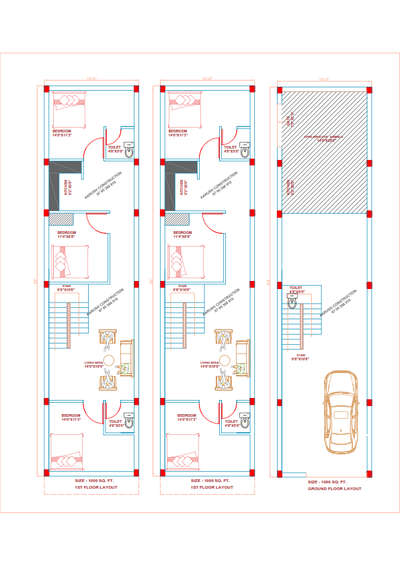 15'6"x 64' House plan Layout #2DPlans #2dDesign #3DPlans #ElevationDesign #InteriorDesigner #exterior_Work