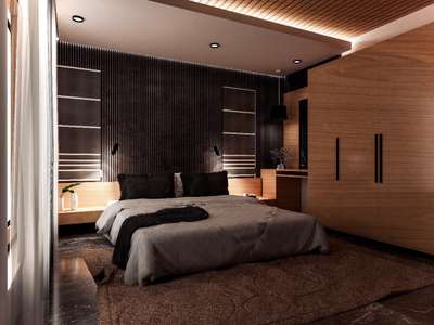 Contemporary style modern bedroom interior design 
For more follow 
#bedroomdesign #Minimalistic #Architectural&Interior #architecturekerala #modernminimalism #luxury_interiors