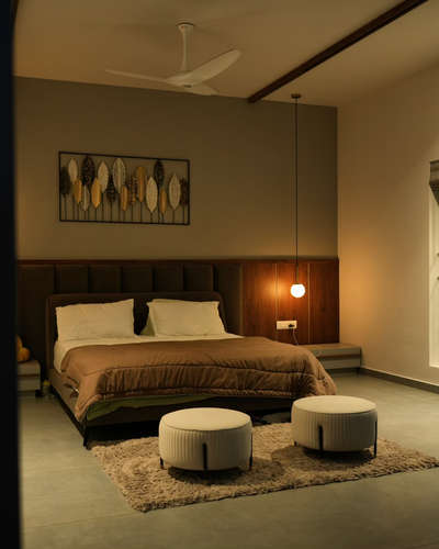 Modern bedroom with minimalist design... 🤎 
 #BedroomDecor #BedroomDesigns  #BedroomIdeas #bedroominterio