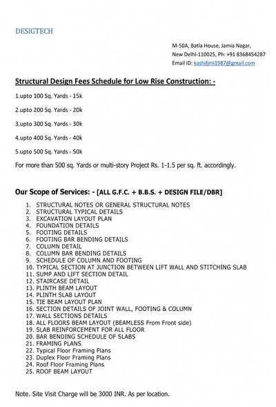 charges #structure design fees