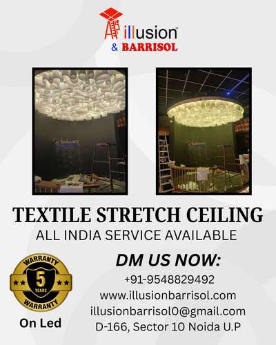 Imagine sitting under a ceiling that actually feels like art ✨
Our Textile Stretch Ceilings don’t just light up your space, they transform it into something unforgettable. 💡
🛡️ 5 Years LED Warranty
🚚 Service Available Across India
Drop a ‘✨’ in the comments if you’d love this vibe in your home or office! 💫
#TextileStretchCeilings #GlowWithArt #CeilingDesign #PanIndiaService #StylishSpaces #ModernHome #CreativeCeilings #HomeMakeover #DesignYourSpace #LuxuryInteriors
#TransformYourCeiling #stretchceiling #interiordesigner #homedecor #illusionbarrisol