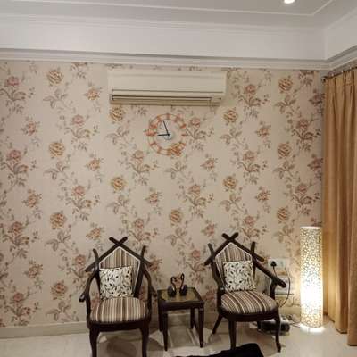 This is a very beautiful Floral design Wallpaper. Work done at dwarka location. #wallpaperindia  #LivingRoomWallPaper #InteriorDesigner